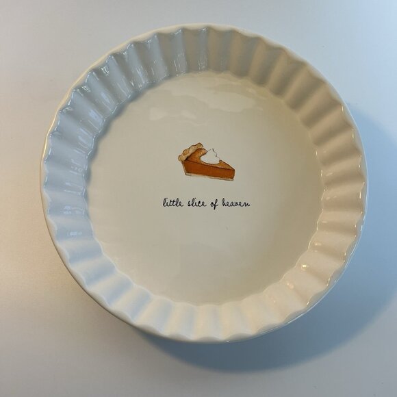 Rae Dunn Fall Collection Little Slice Of Heaven 9 " Pie Plate Dish Ceramic - Picture 1 of 6